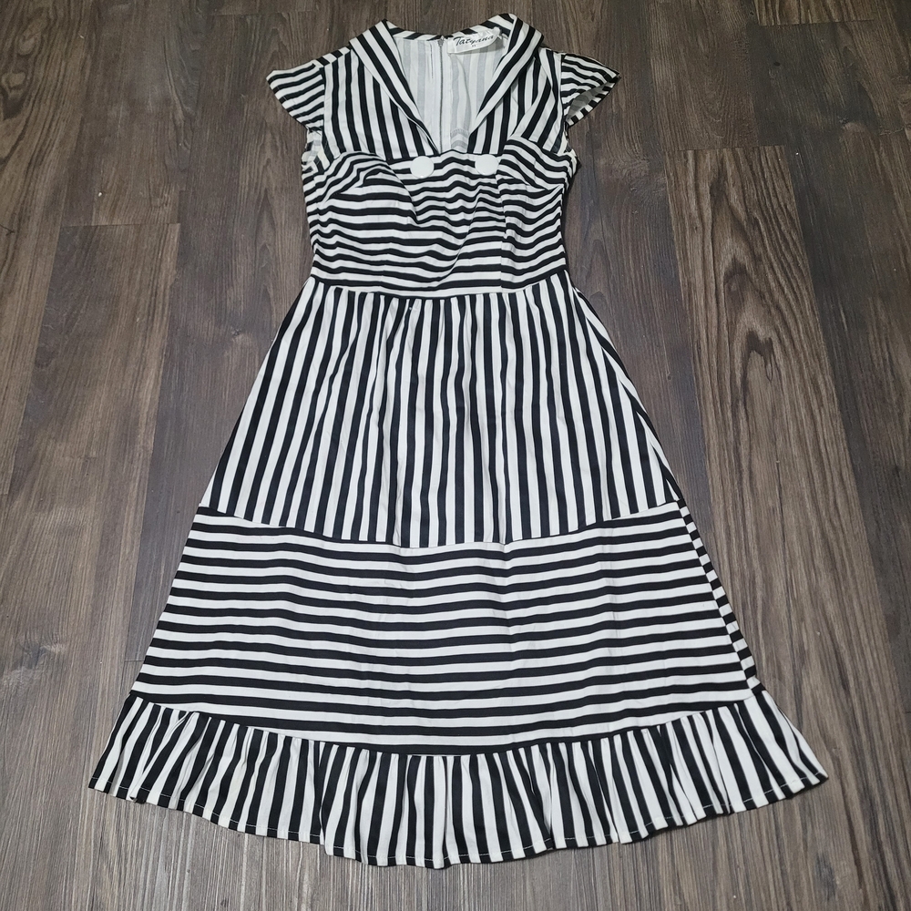 Tatyana Monochrome Striped XS vintage-style black and white